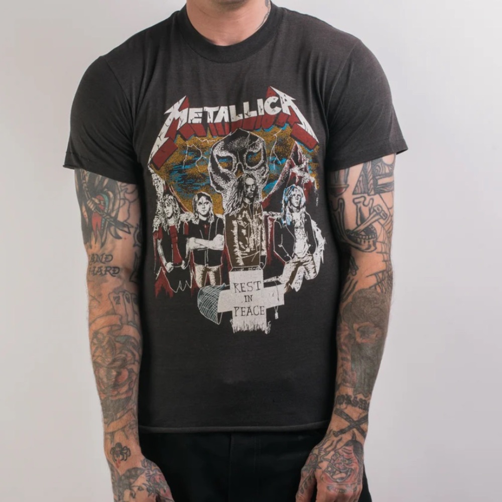METALLICA Authentic Vintage 80’s Cliff Burton Memorial T-Shirt Large